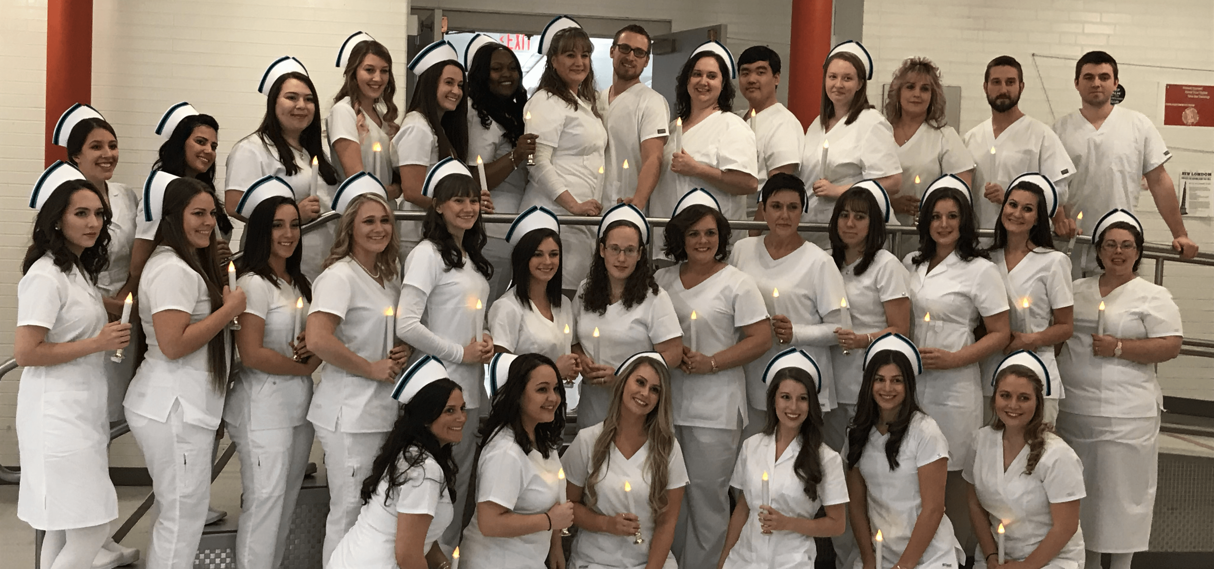 Nursing Garaduates from Fall 2017 in white uniforms