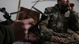 Infantry soldiers of the 93rd Brigade of the Ukrainian Army, on the Donetsk front.