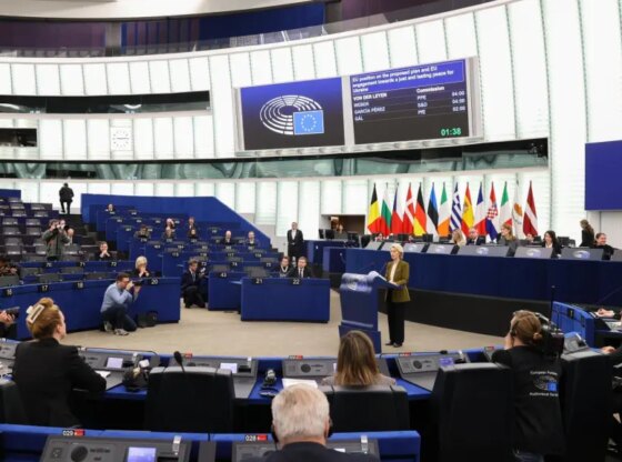 The plenary session of the European Parliament in Strasbourg, during this Wednesday's debate on Ukraine