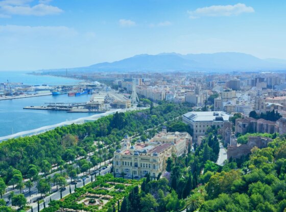An image collage containing 1 images, Image 1 shows Malaga Cityscape, Spain