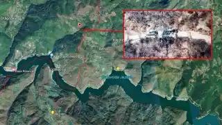 The supposed point where there are Serbian troops on the border with Kosovo.