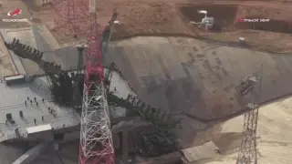 Image capture from Roscosmos live showing the damage.