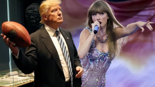 Donald Trump and Taylor Swift, in a photomontage