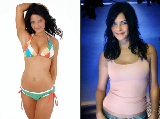 An image collage containing 2 images, Image 1 shows Sofia Hellqvist Photoshoot, Image 2 shows Sofia Hellqvist in 'Paradie Hotel' - Mar 2005