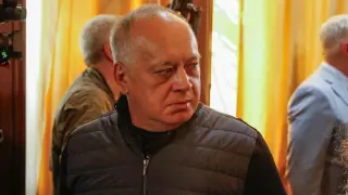 Venezuela's Minister of the Interior, Diosdado Cabello, attends the swearing-in ceremony of Vice President Delcy Rodríguez as acting president.