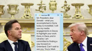 Mark Rutte and Donald Trump in a meeting at the White House last October.