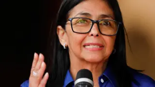 The interim president of Venezuela, Rodríguez, offers a press conference in Caracas