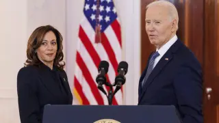 Joe Biden and Kamala Harris together last January at the White House.